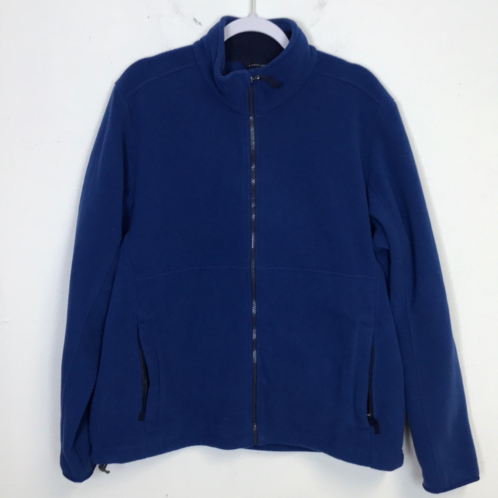 Lands' End Men's Blue  Polartec Full Zip Coat